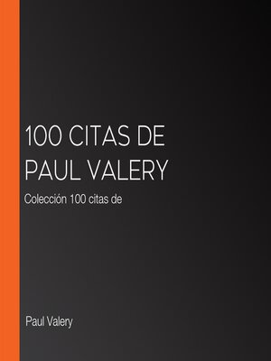 cover image of 100 citas de Paul Valery